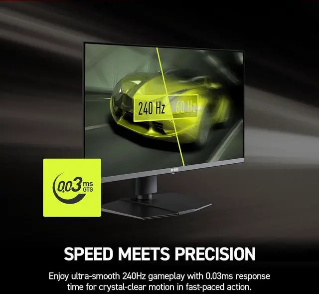 Alt view image 7 of 19 - MSI MAG 272UP QD-OLED X24 26.5" QD-OLED UHD 240Hz Gaming Monitor – 4K, 0.03ms, NVIDIA G-SYNC Compatible, DisplayHDR True Black 400, HDMI 2.1, Type-C, Height Adjustable Stand