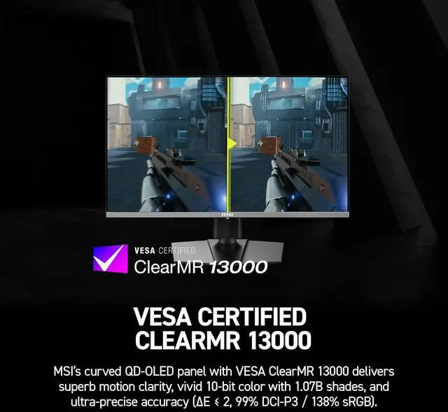 Alt view image 9 of 19 - MSI MAG 272UP QD-OLED X24 26.5" QD-OLED UHD 240Hz Gaming Monitor – 4K, 0.03ms, NVIDIA G-SYNC Compatible, DisplayHDR True Black 400, HDMI 2.1, Type-C, Height Adjustable Stand