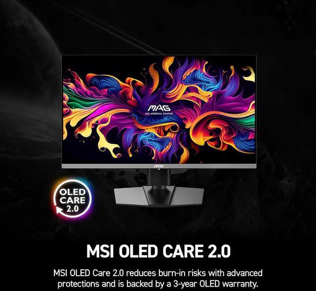 Alt view image 10 of 19 - MSI MAG 272UP QD-OLED X24 26.5" QD-OLED UHD 240Hz Gaming Monitor – 4K, 0.03ms, NVIDIA G-SYNC Compatible, DisplayHDR True Black 400, HDMI 2.1, Type-C, Height Adjustable Stand