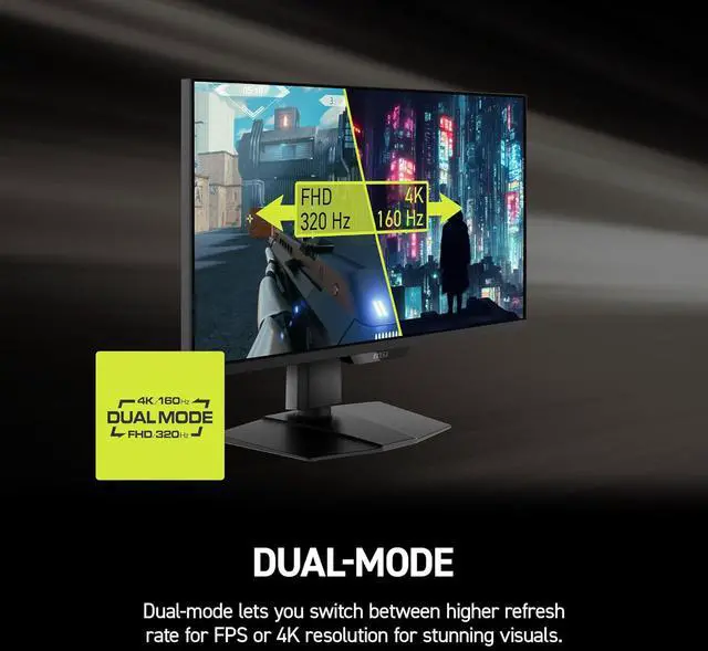 Alt view image 8 of 20 - MSI MAG 274UPDF E16M 27" 4K UHD Mini-LED Gaming Monitor 3840x2160 160Hz 0.5ms HDR1000 Dual Mode 1080p 320Hz FreeSync Premium G-SYNC Compatible Quantum Dot Type-C 15W PD HDMI 2.1 VESA Adjustable