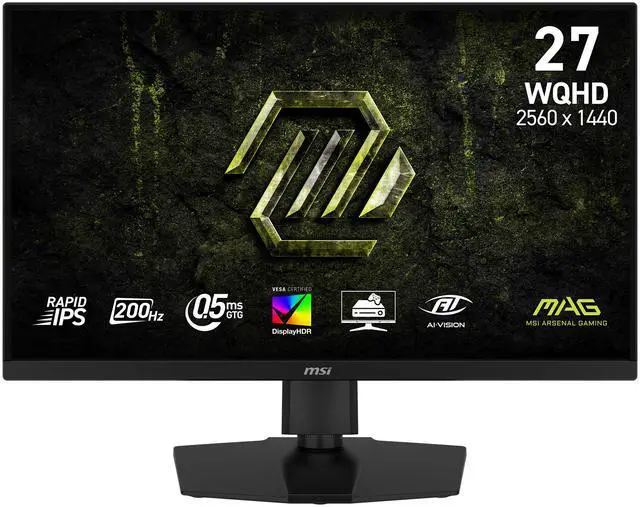Main image of MSI MAG 274QPF E20 27" WQHD Rapid IPS Gaming Monitor 2560x1440 200Hz 0.5ms HDR400 FreeSync Premium Type-C 15W PD HDMI 2.0b DisplayPort Height Adjustable VESA Mount Anti-Glare