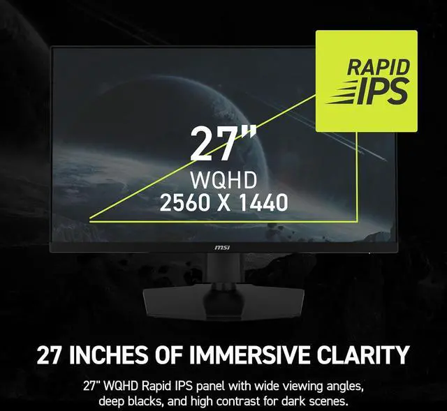 Alt view image 6 of 18 - MSI MAG 272F X24 27" FHD Gaming Monitor 1920x1080 240Hz 0.5ms HDR Ready FreeSync Premium Rapid IPS Anti-Glare HDMI 2.0b DisplayPort Height Adjustable VESA Mount