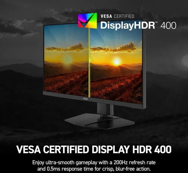 Alt view image 8 of 18 - MSI MAG 272F X24 27" FHD Gaming Monitor 1920x1080 240Hz 0.5ms HDR Ready FreeSync Premium Rapid IPS Anti-Glare HDMI 2.0b DisplayPort Height Adjustable VESA Mount