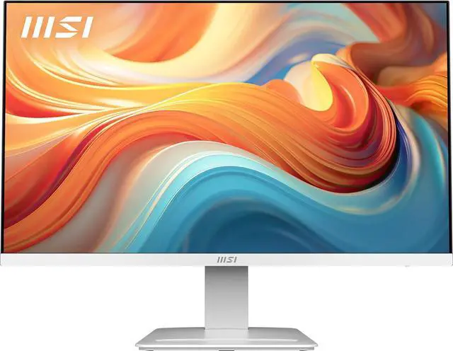 Main image of MSI PRO MP273W E14A 27" IPS 1920 x 1080 (FHD) Gaming Office Monitor, 120Hz, Free-Synch, HDMI, DisplayPort, VGA Port, VESA Mountable, Tilt, Speaker, 4-Side Slim Bezel 1ms, White