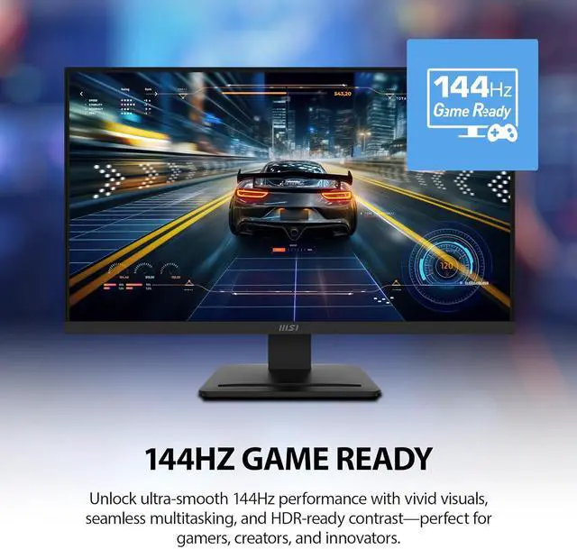 Alt view image 3 of 6 - MSI PRO MP273W E14A 27" IPS 1920 x 1080 (FHD) Gaming Office Monitor, 120Hz, Free-Synch, HDMI, DisplayPort, VGA Port, VESA Mountable, Tilt, Speaker, 4-Side Slim Bezel 1ms, White