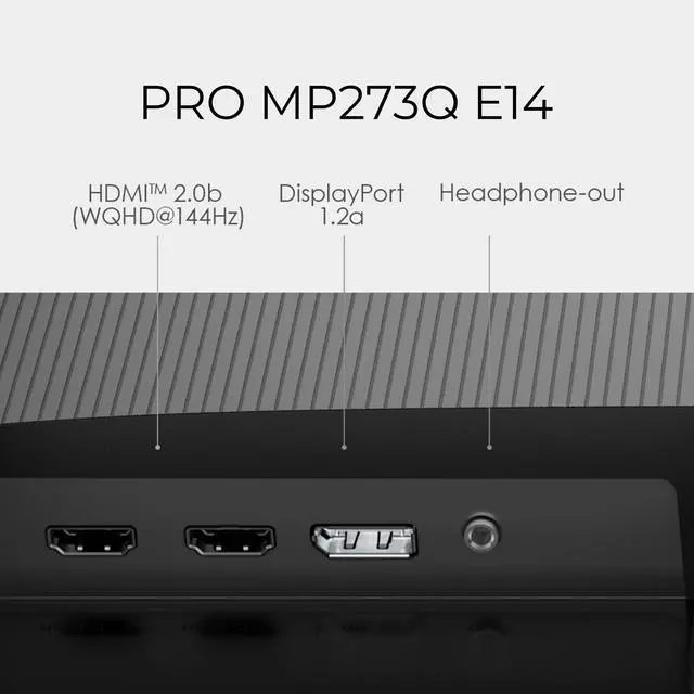 Alt view image 7 of 19 - MSI 27" WQHD 2K 1440P 144Hz IPS 1ms LCD Computer Monitor with Built-in Speakers for both Work & Gaming PRO MP273Q E14
