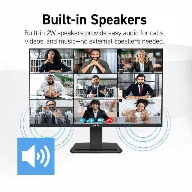 Alt view image 9 of 19 - MSI 27" WQHD 2K 1440P 144Hz IPS 1ms LCD Computer Monitor with Built-in Speakers for both Work & Gaming PRO MP273Q E14