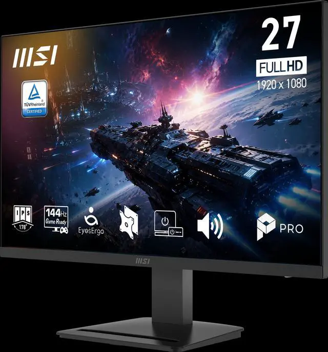 Alt view image 4 of 9 - MSI 27 inch Full HD 144Hz IPS 1ms Built-in Speakers FHD Computer Monitor for both work and gaming PRO MP273 E14A