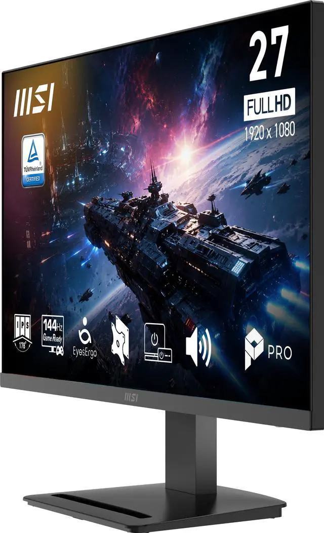 Alt view image 3 of 9 - MSI 27 inch Full HD 144Hz IPS 1ms Built-in Speakers FHD Computer Monitor for both work and gaming PRO MP273 E14A