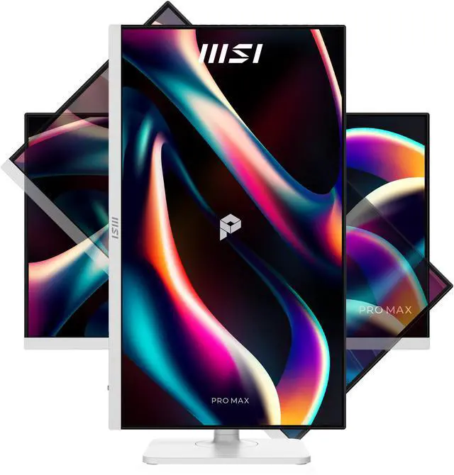 Alt view image 5 of 16 - MSI 27 inch QHD 2K 1440P 144Hz AMD FreeSync HDR Ready USB-C Built-in Speakers White Computer Monitor with Height Adjustable, Pivot, Swivel & Tilt Stand PRO MAX 271QPHW E14