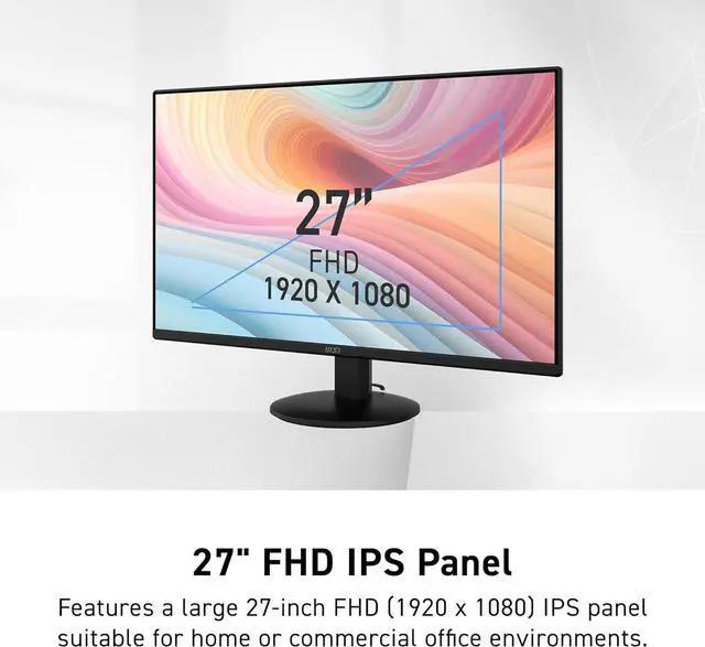Alt view image 3 of 10 - MSI 27 inch Full HD 100Hz IPS Adaptive Sync 1ms Computer Monitor for both work & casual gaming PRO MP272LE