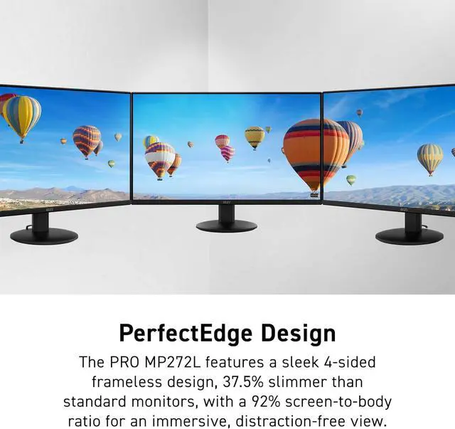 Alt view image 4 of 10 - MSI 27 inch Full HD 100Hz IPS Adaptive Sync 1ms Computer Monitor for both work & casual gaming PRO MP272LE