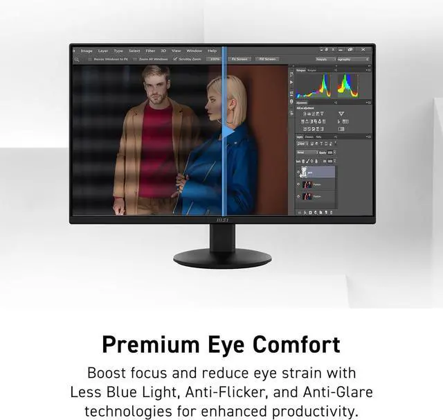 Alt view image 6 of 10 - MSI 27 inch Full HD 100Hz IPS Adaptive Sync 1ms Computer Monitor for both work & casual gaming PRO MP272LE