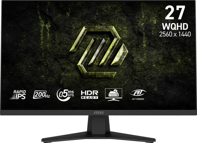 Main image of MSI 27" 200 Hz Rapid IPS WQHD Gaming Monitor FreeSync Premium & G-Sync Compatible Adobe RGB 93% / DCI-P3 92% / sRGB 121% MAG 274QF E20
