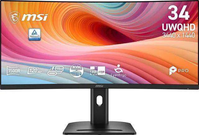 Main image of MSI 34" 120Hz VA Monitor 1ms (MPRT) / 4ms (GtG) 89% Adobe RGB / 91% DCI-P3 / 114% sRGB Curved PRO MP341CQPHG E12