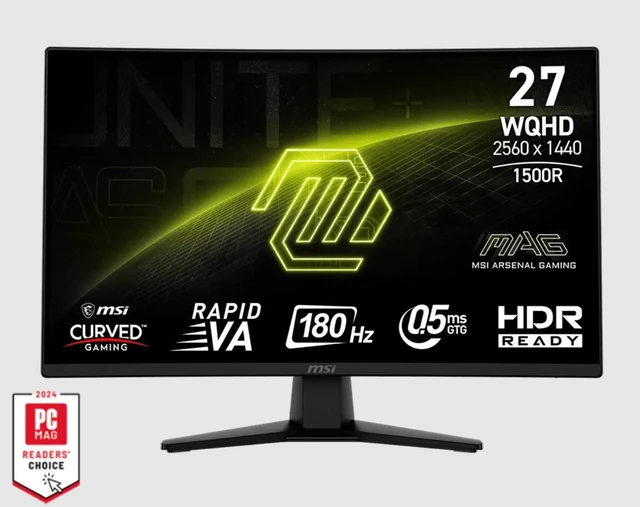 Main image of MSI 27" Curved 180Hz Rapid VA Gaming Monitor Adaptive Sync Adobe RGB 89% / DCI-P3 93% / sRGB 128% (MAG 274CQFB E18)