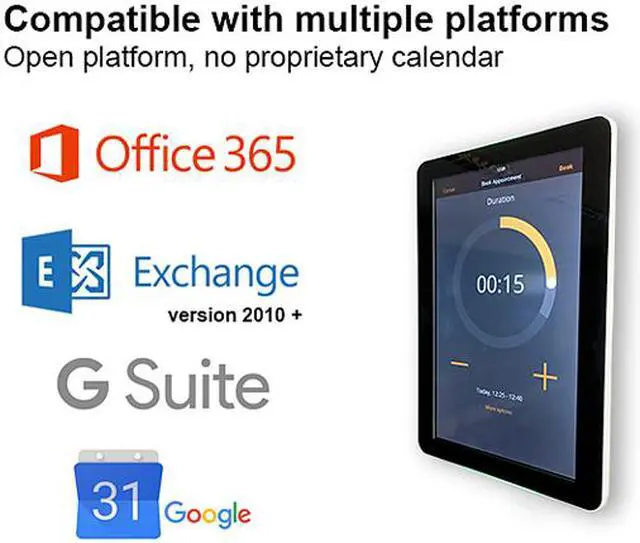 Alt view image 3 of 3 - Reserva ROOM-10T-POE-LED – 10.1” Full-Color Touch-Interactive Room Scheduling Display - OEM