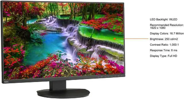 Alt view image 5 of 10 - NEC Display MultiSync EA271F-BK-SV 27" WLED LCD Monitor - 16:9 - 6 ms