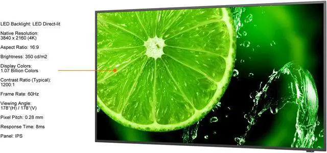Alt view image 3 of 3 - NEC Display Solutions E498 Black 49" 8ms 3840 x 2160 (4K) 1.07 Billion Colors 4K UHD Display with Integrated ATSC/NTSC Tuner 1200:1 Built-in Speaker