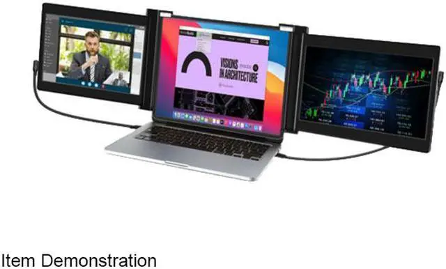 Alt view image 2 of 4 - Xebec Tri-Screen V1 - Two 10.1 Inch 1920 x 1200 Full-HD LCD IPS Panel Monitors