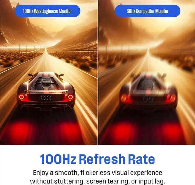 Alt view image 3 of 7 - Westinghouse 27" Computer Monitor, 100Hz, 1080p Full HD IPS Display, Adaptive Sync, Blue Light Protection, Home Office PC Screen with Built-in Speakers, HDMI, VGA, for Work & Productivity WH27FA9420