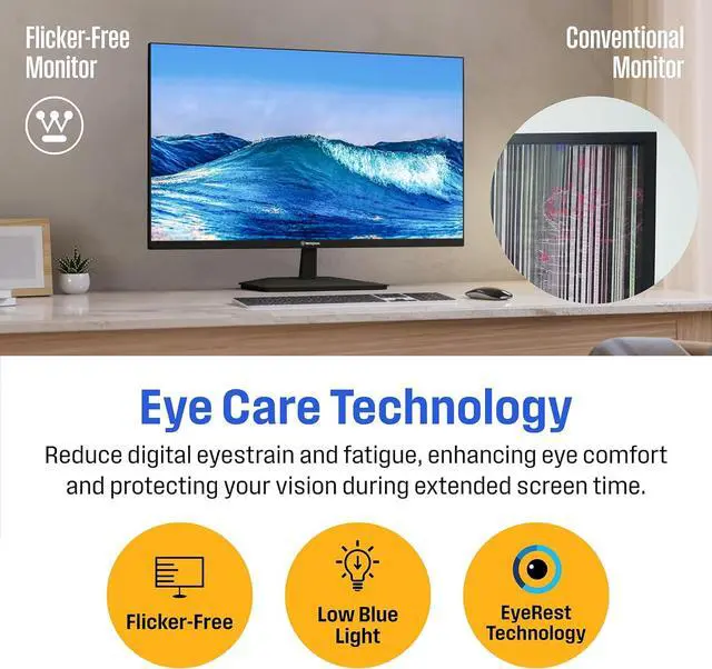 Alt view image 6 of 7 - Westinghouse 27" Computer Monitor, 100Hz, 1080p Full HD IPS Display, Adaptive Sync, Blue Light Protection, Home Office PC Screen with Built-in Speakers, HDMI, VGA, for Work & Productivity WH27FA9420