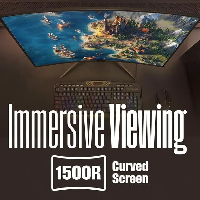 Alt view image 5 of 9 - Westinghouse 32 Inch Curved Full HD White Gaming Monitor, 240Hz, AMD FreeSync Support, Low Motion Blur, 1500R Curve, 1920 x 1080, for PC Games with Built in Speakers, DisplayPort, HDMI