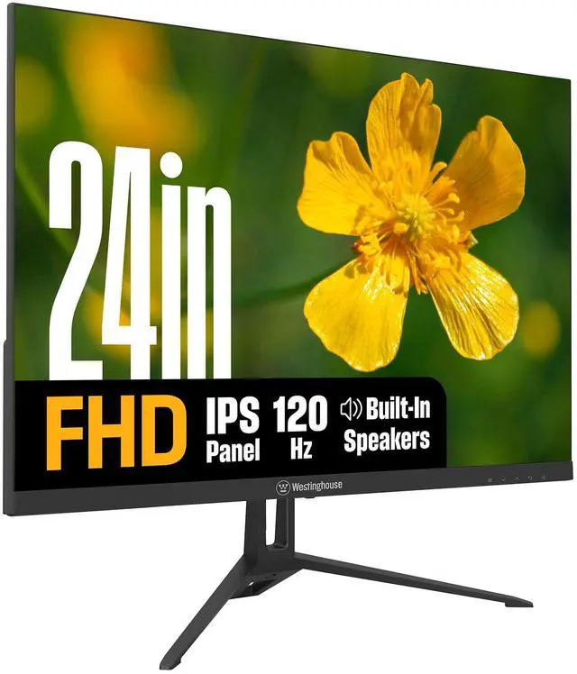 Main image of Westinghouse 24" Monitor, 1080p Full HD IPS Computer Screen, 120Hz Refresh Rate, 1ms Response, HDR, Adaptive Sync, Built-in Speakers, HDMI, DP, Gaming & Home Office (2025 Model) WH24FA9600