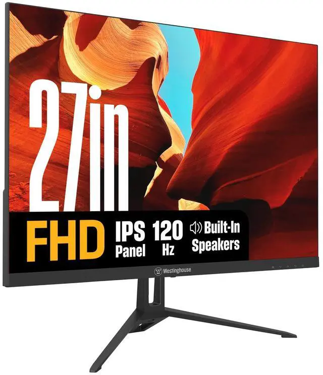Main image of Westinghouse 27" Monitor, 1080p Full HD IPS Computer Screen, 120Hz Refresh Rate, 1ms Response, HDR, Adaptive Sync, Built-in Speakers, HDMI, DP, Gaming & Home Office (2025 Model) WH27FA9600