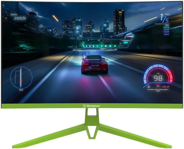 Alt view image 2 of 10 - Westinghouse 27" Full HD Curved Gaming Monitor - Green WC27RX6250G