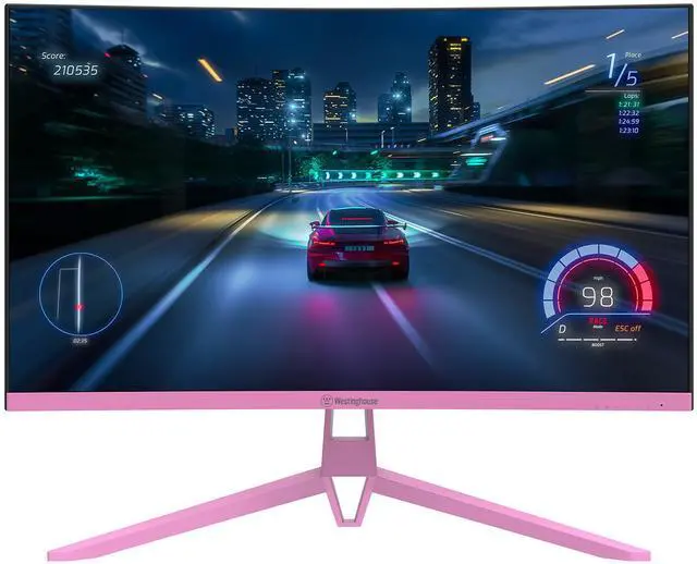 Alt view image 2 of 10 - Westinghouse 27" Full HD Curved Gaming Monitor - Pink WC27RX6250P