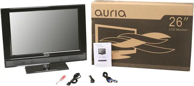 Alt view image 6 of 6 - Auria EQ266A Black 26" 5ms WideScreen LCD Monitor w/Speakers  400 cd/m2 1000:1