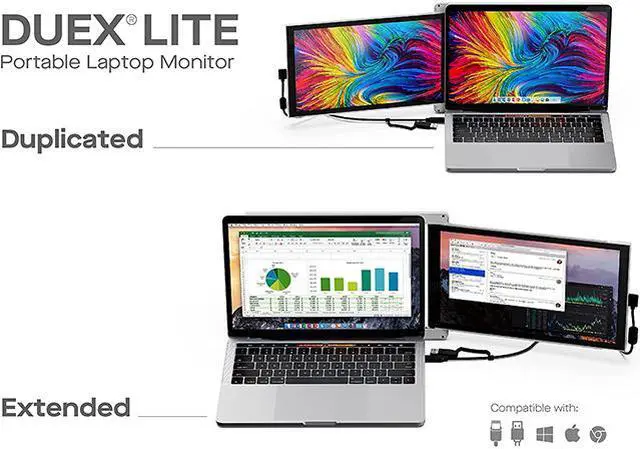 Alt view image 4 of 7 - Mobile Pixels DUEX Lite Jadeite Green 12.5" Portable Double Monitor 300 nits (adjustable)