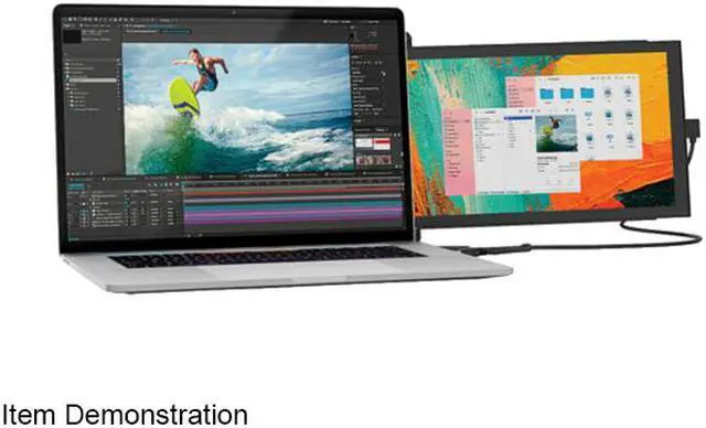 Alt view image 2 of 7 - Mobile Pixels DUEX Lite Sky Blue 12.5" Portable Double Monitor 300 nits (adjustable)