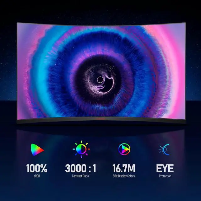 Alt view image 3 of 7 - KOORUI 31.5" 2560 x 1440 (2K) 170 Hz VA Gaming Monitor FreeSync Premium (AMD Adaptive Sync) 90% DCI-P3 G3221SC
