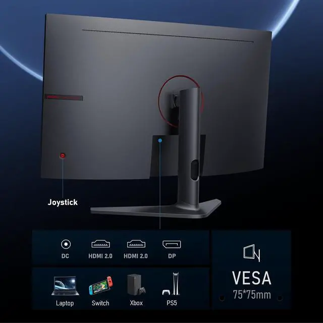 Alt view image 4 of 7 - KOORUI 31.5" 2560 x 1440 (2K) 170 Hz VA Gaming Monitor FreeSync Premium (AMD Adaptive Sync) 90% DCI-P3 G3221SC