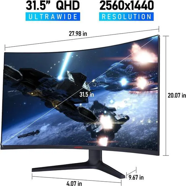Alt view image 6 of 7 - KOORUI 31.5" 2560 x 1440 (2K) 170 Hz VA Gaming Monitor FreeSync Premium (AMD Adaptive Sync) 90% DCI-P3 G3221SC