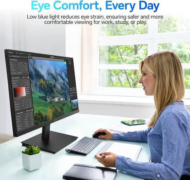 Alt view image 5 of 8 - KOORUI E2411K 24" 1920 x 1080 FHD 144Hz Gaming Monitor, IPS Panel, Adaptive Sync, 5ms, VESA 100x100mm, Eye Care, HDMI, VGA