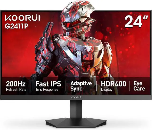 Main image of KOORUI 23.8" 1920 x 1080 200 Hz IPS Gaming Monitor FreeSync Premium (AMD Adaptive Sync) 89% DCI-P3 G2411P