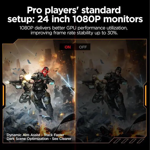 Alt view image 5 of 9 - KOORUI 23.8" 1920 x 1080 200 Hz IPS Gaming Monitor FreeSync Premium (AMD Adaptive Sync) 89% DCI-P3 G2411P