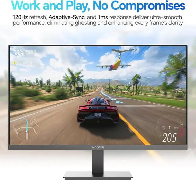 Alt view image 2 of 8 - KOORUI 27" 2560 x 1440 (2K) 120 Hz IPS Gaming Monitor 1 ms 99% SRGB Flat Panel E2721H