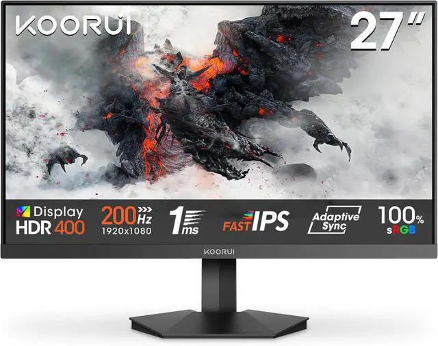 Main image of KOORUI 27" 1920 x 1080 200 Hz IPS Gaming Monitor FreeSync Premium (AMD Adaptive Sync) 89% DCI-P3 G2711P
