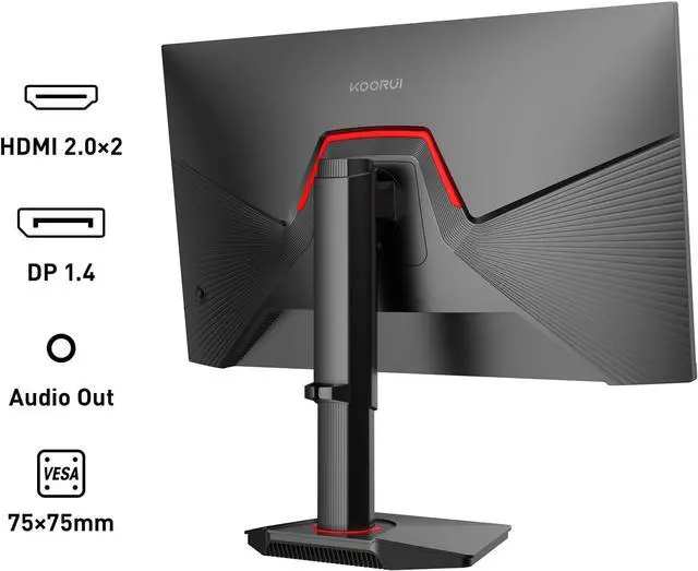 Alt view image 2 of 8 - KOORUI 27" 2560 x 1440 (2K) 320 Hz IPS Gaming Monitor FreeSync Premium (AMD Adaptive Sync) 95% DCI-P3 G2721E