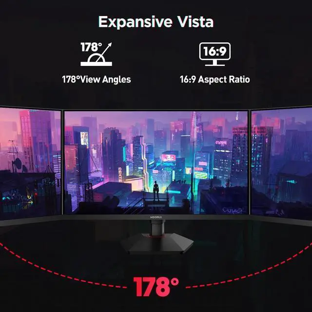 Alt view image 7 of 8 - KOORUI 27" 2560 x 1440 (2K) 320 Hz IPS Gaming Monitor FreeSync Premium (AMD Adaptive Sync) 95% DCI-P3 G2721E