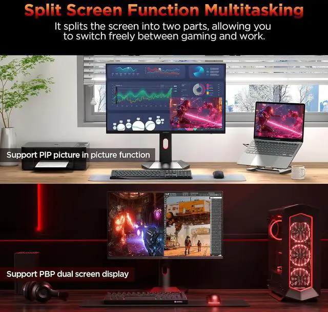 Alt view image 6 of 8 - KOORUI 27" 2560 x 1440 (2K) 200 Hz IPS Gaming Monitor FreeSync Premium (AMD Adaptive Sync) 98% DCI-P3 S2721PM
