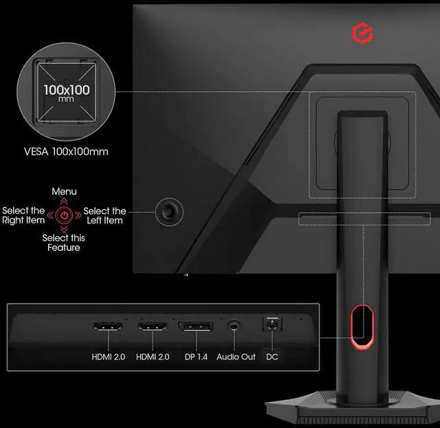 Alt view image 8 of 8 - KOORUI 27" 2560 x 1440 (2K) 200 Hz IPS Gaming Monitor FreeSync Premium (AMD Adaptive Sync) 98% DCI-P3 S2721PM