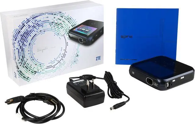 Alt view image 8 of 8 - ZTE SPro MF97W 854x480 WVGA 100 Lumens, Android 4.2 Touchscreen Interface, WiFi / Bluetooth, Mobile hotspot, HDMI / USB-A Inputs, Portable LED Projector