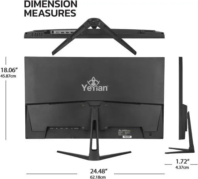 Alt view image 6 of 7 - YEYIAN ODRAZ 27" IPS Panel HDR 4K UHD Slim Bezel PC Gaming Monitor 3840x2160, 1 Billion Colors, Low Blue, 300cd/m2, 1000:1, 60Hz, 5ms, 16:9, 178°, G-Sync, FreeSync, DP/HDMI/USB, Speakers, VESA, Tilt