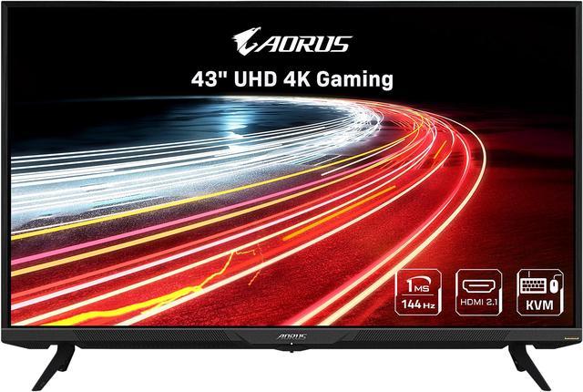 AORUS 43 QLED 4K 144Hz Gaming Monitor 1ms FreeSync Premium Pro (AMD  Adaptive Sync), UHD 3840 x 2160, Built-in Speakers, 1 x Display Port 1.4, 2  x