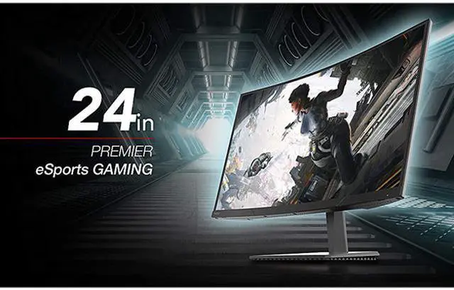 Alt view image 3 of 11 - Pixio PXC243 24" Full HD 1920 x 1080 144Hz DVI HDMI DisplayPort AMD FreeSync Technology Belzeless Design LED Backlit Premier eSports Curved Gaming Monitor